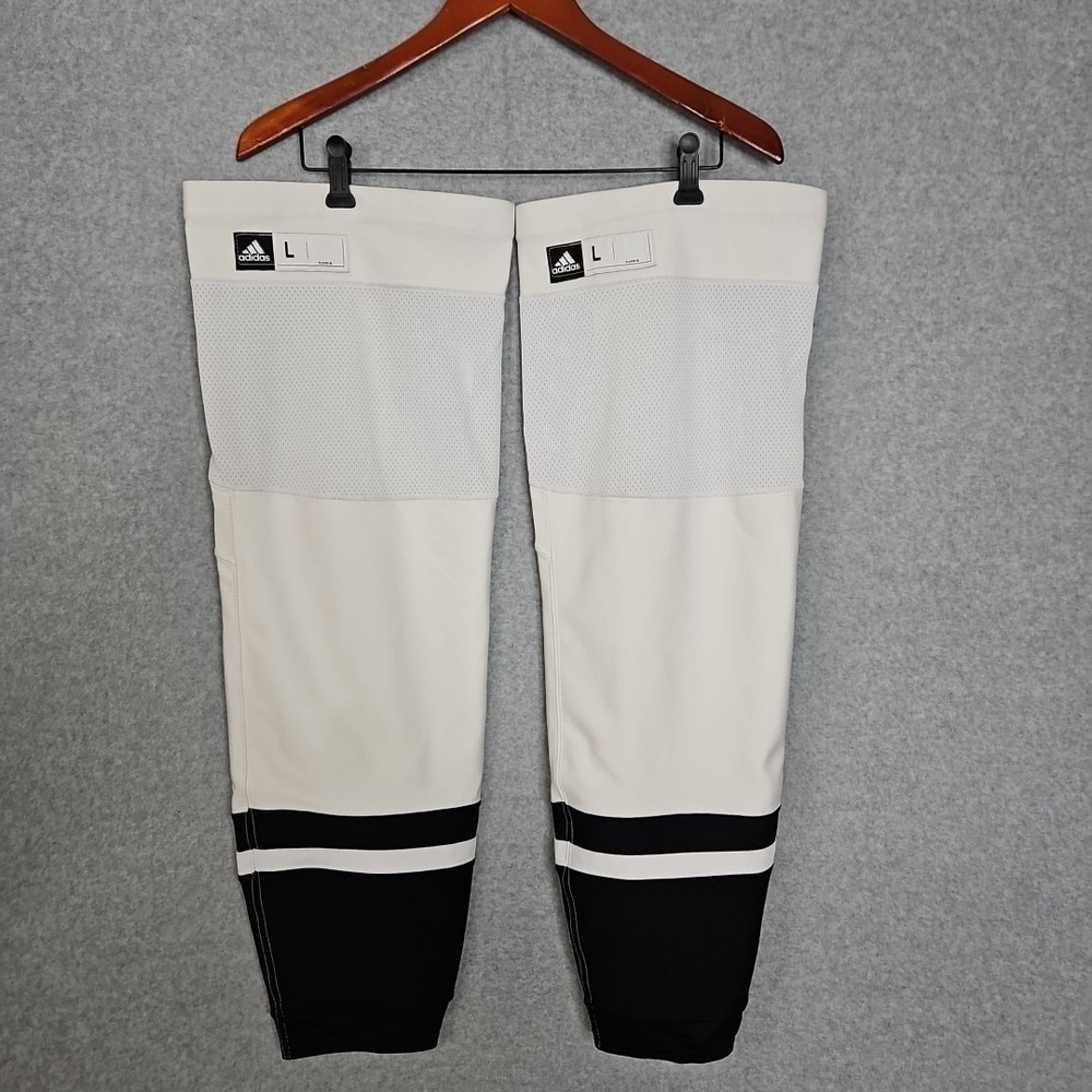 Adidas Pro‎ Stock NHL Hockey Socks LA Kings White Black Size Large New
